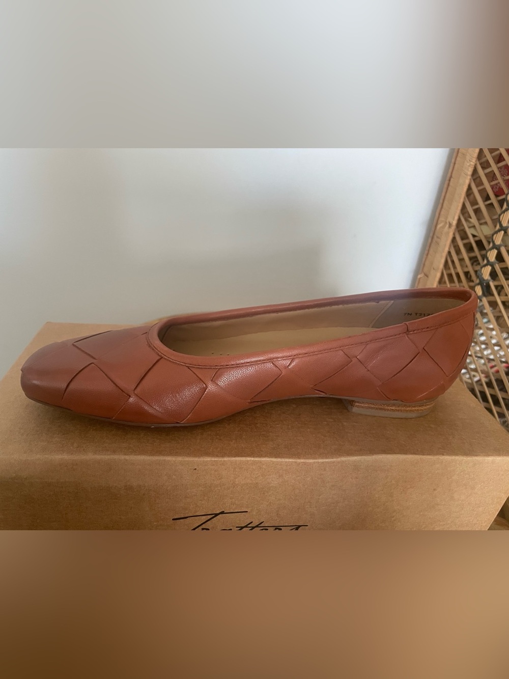 Trotters Woven Ballet Flat - Cognac Brown
